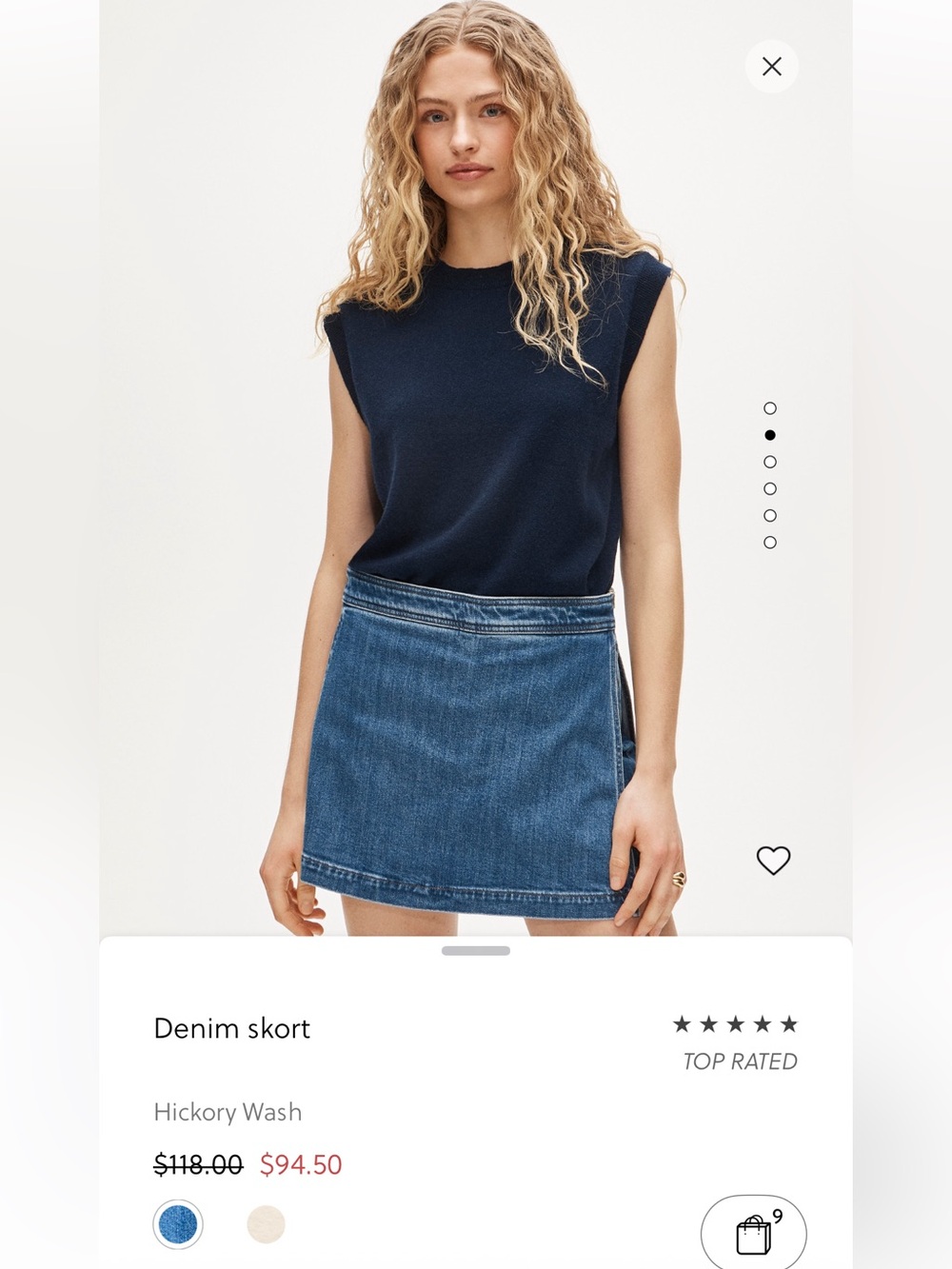 J Crew denim skort. Size 0. New. Light denim color